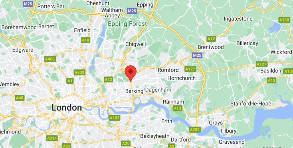 Map of our sanding service in East London