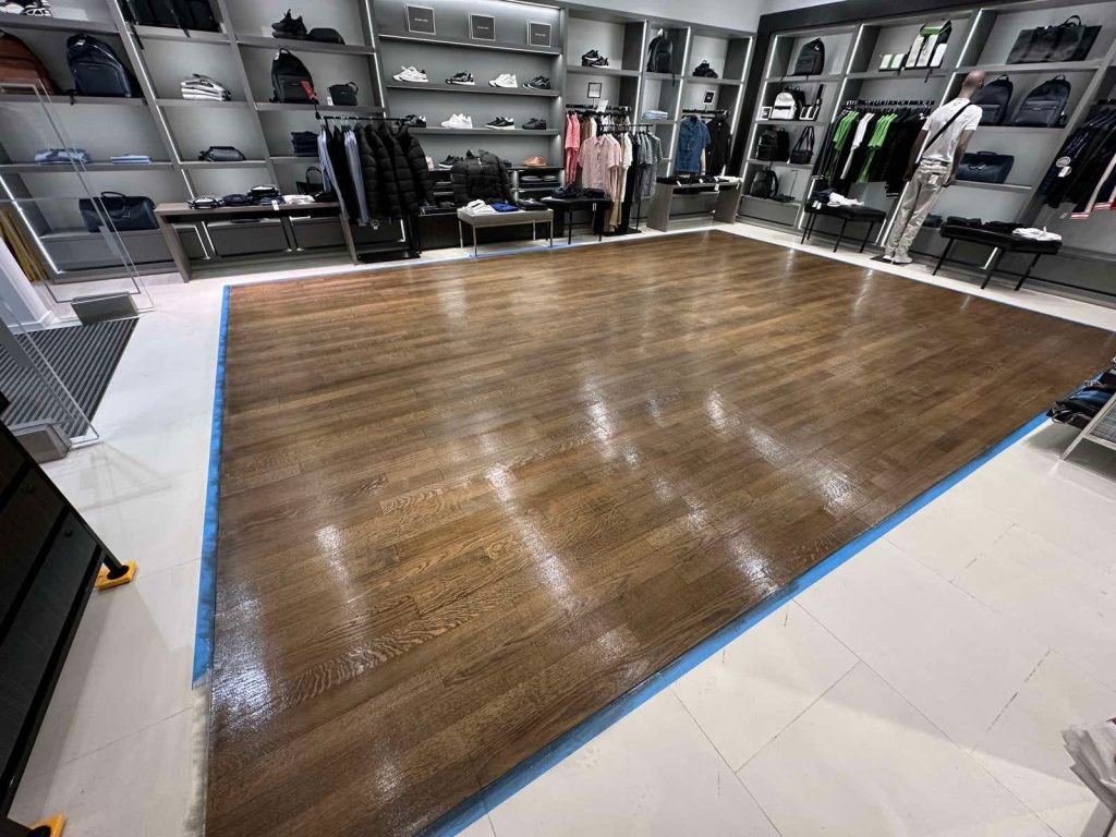 Retails store floor polishing