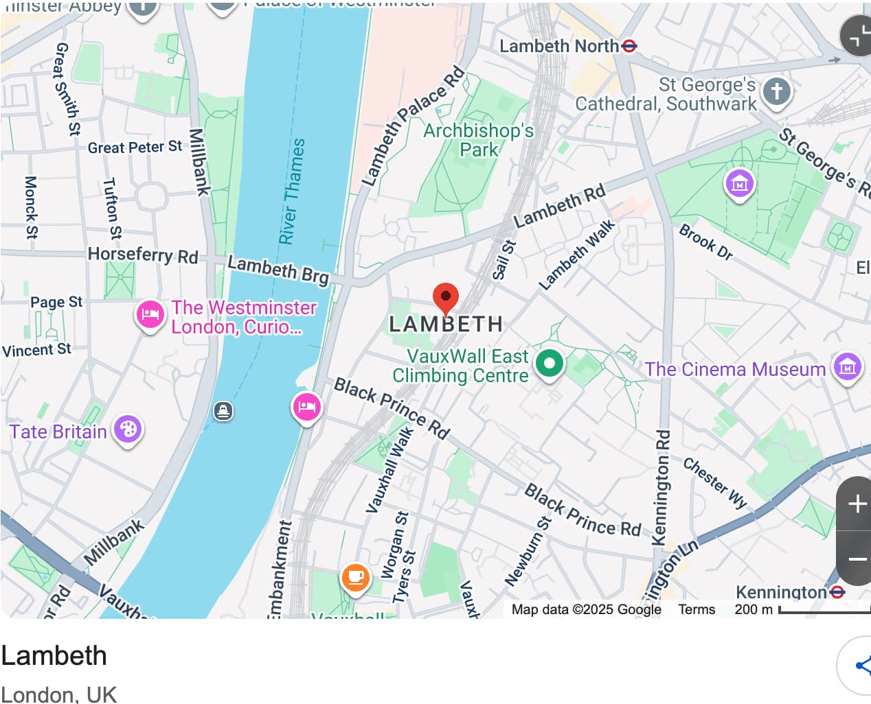 Map of Lambeth for our parquet sanding service