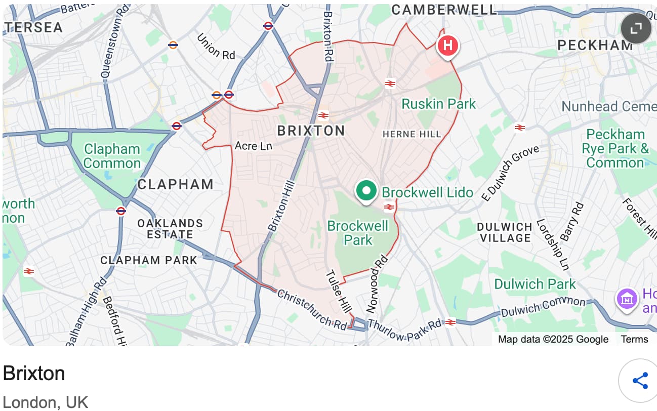 map of Brixton
