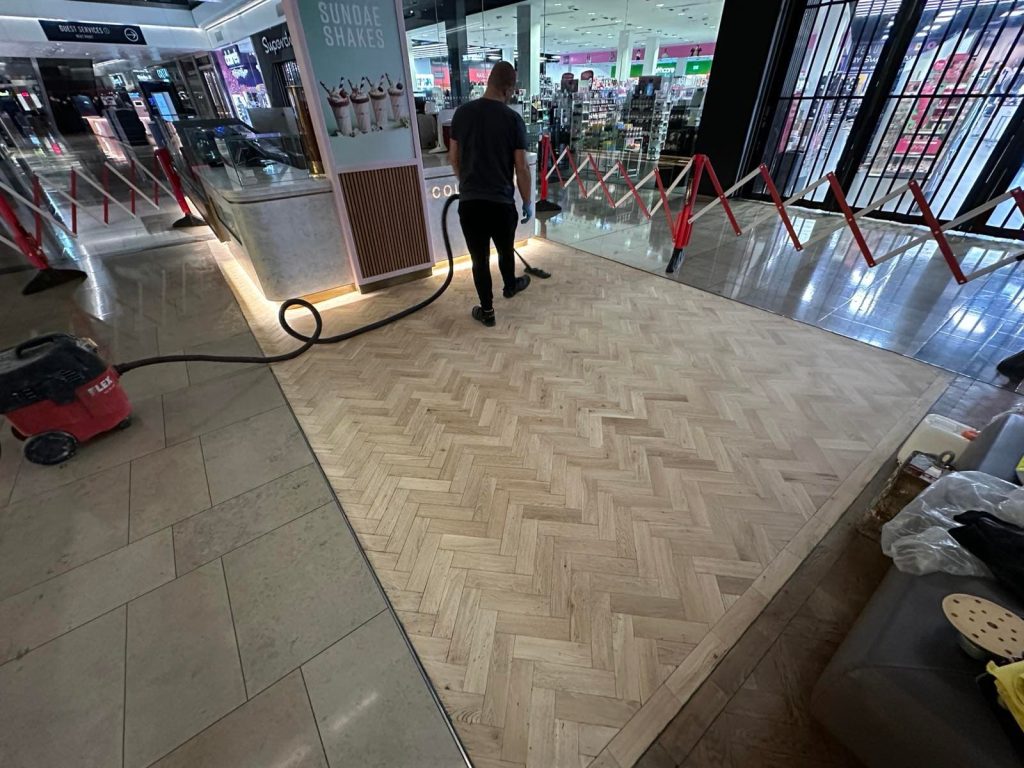 in the middle of commercial floor restoration service